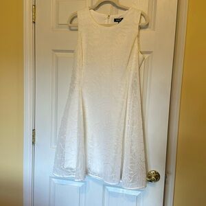 DKNY off white fit and flare dress